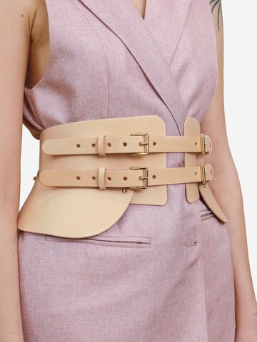 Haute Cuir - Cinturón 'Peplum Maia Corset Belt' en beige