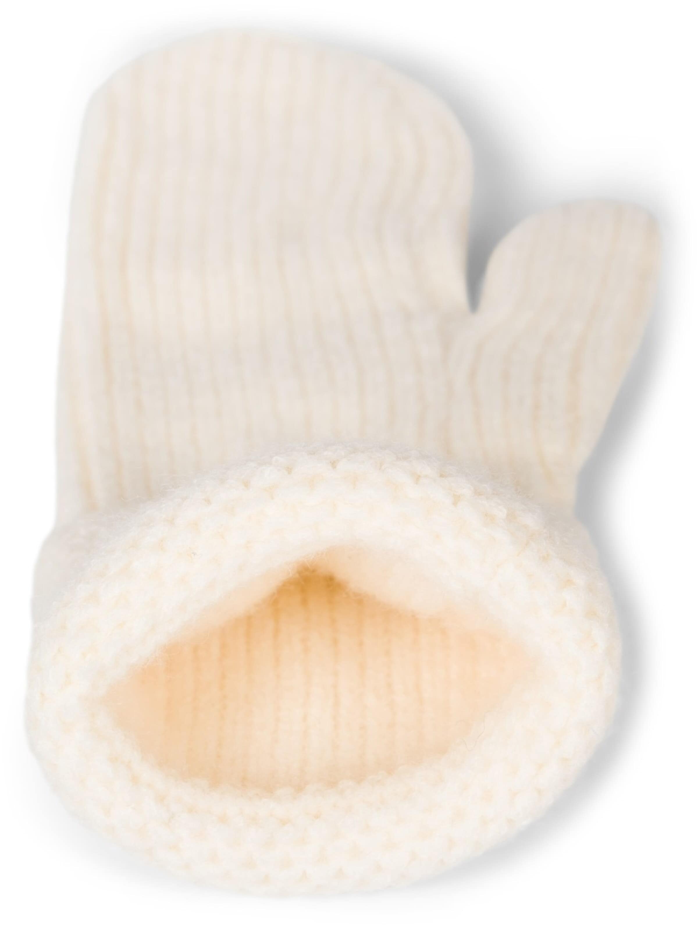 styleBREAKER Fingerhandschuhe 'Strick Fäustlinge mit gemustertem Bund'‌‌ in Beige
