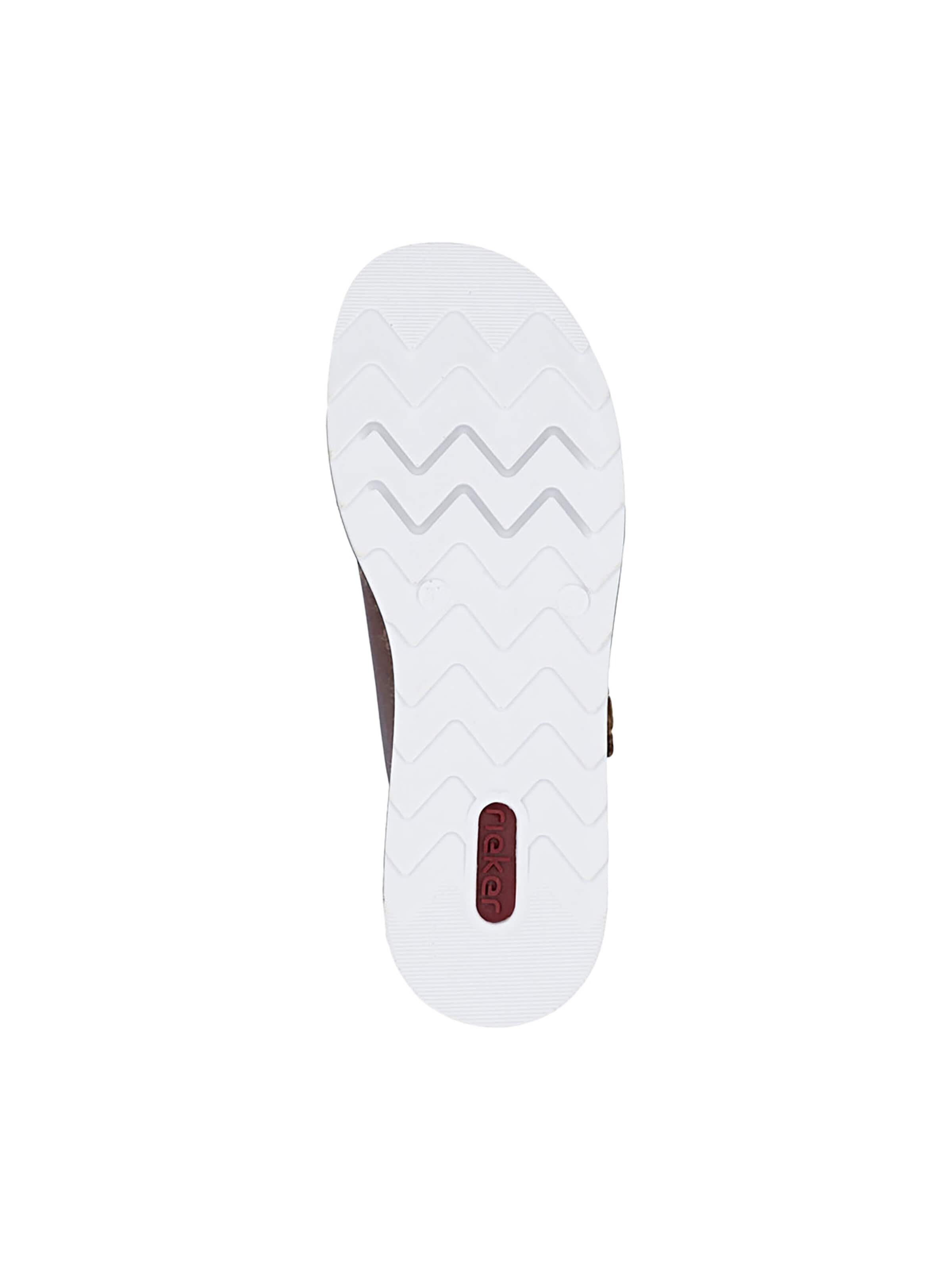 Rieker Muiltjes 'Leder-Sandalen mit Keilabsatz „Montreux“' in Bruin