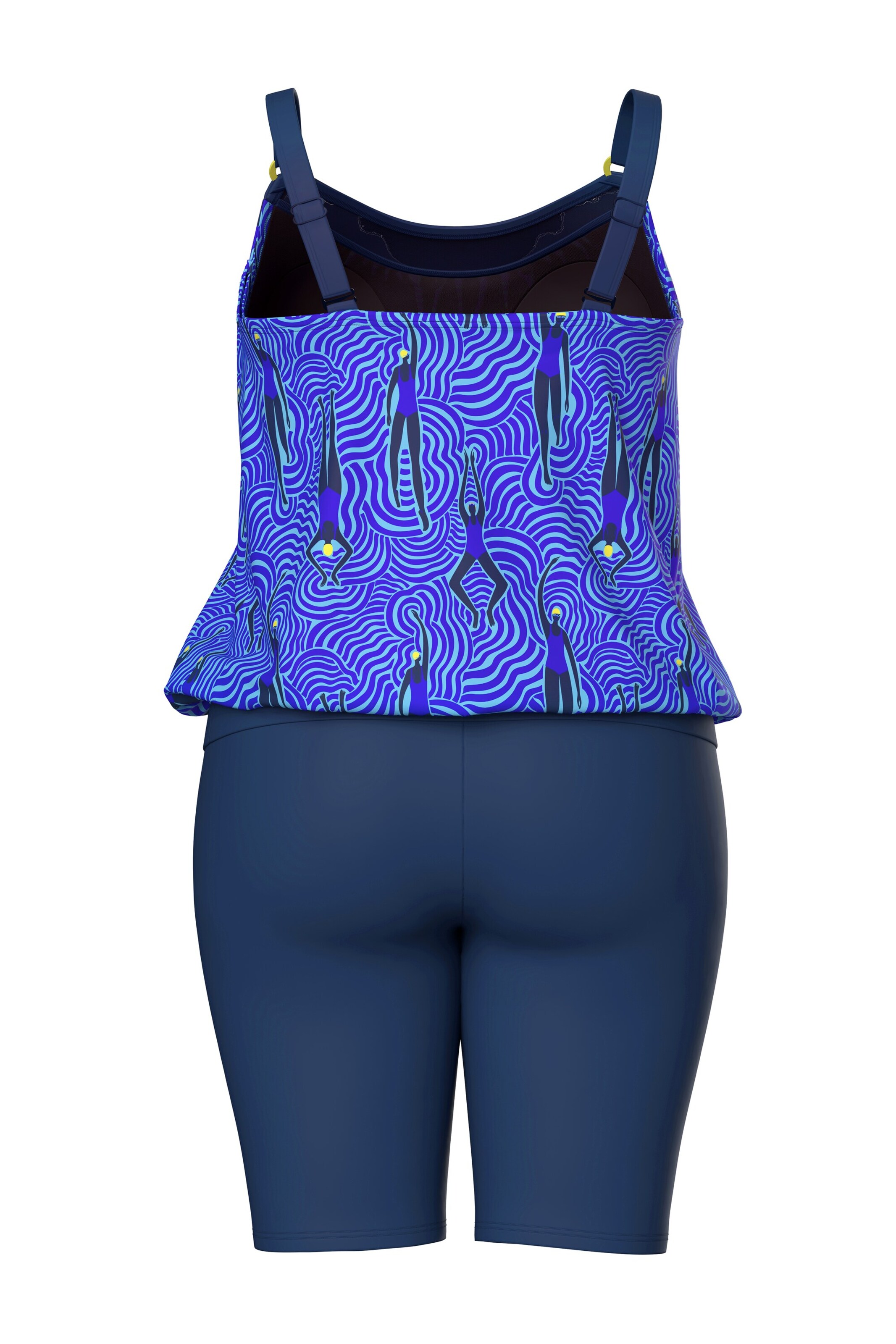 Ulla Popken T-shirt Tankini in Blue