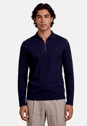 zero Sweatshirt mit Kragen in Blau: Vorderseite