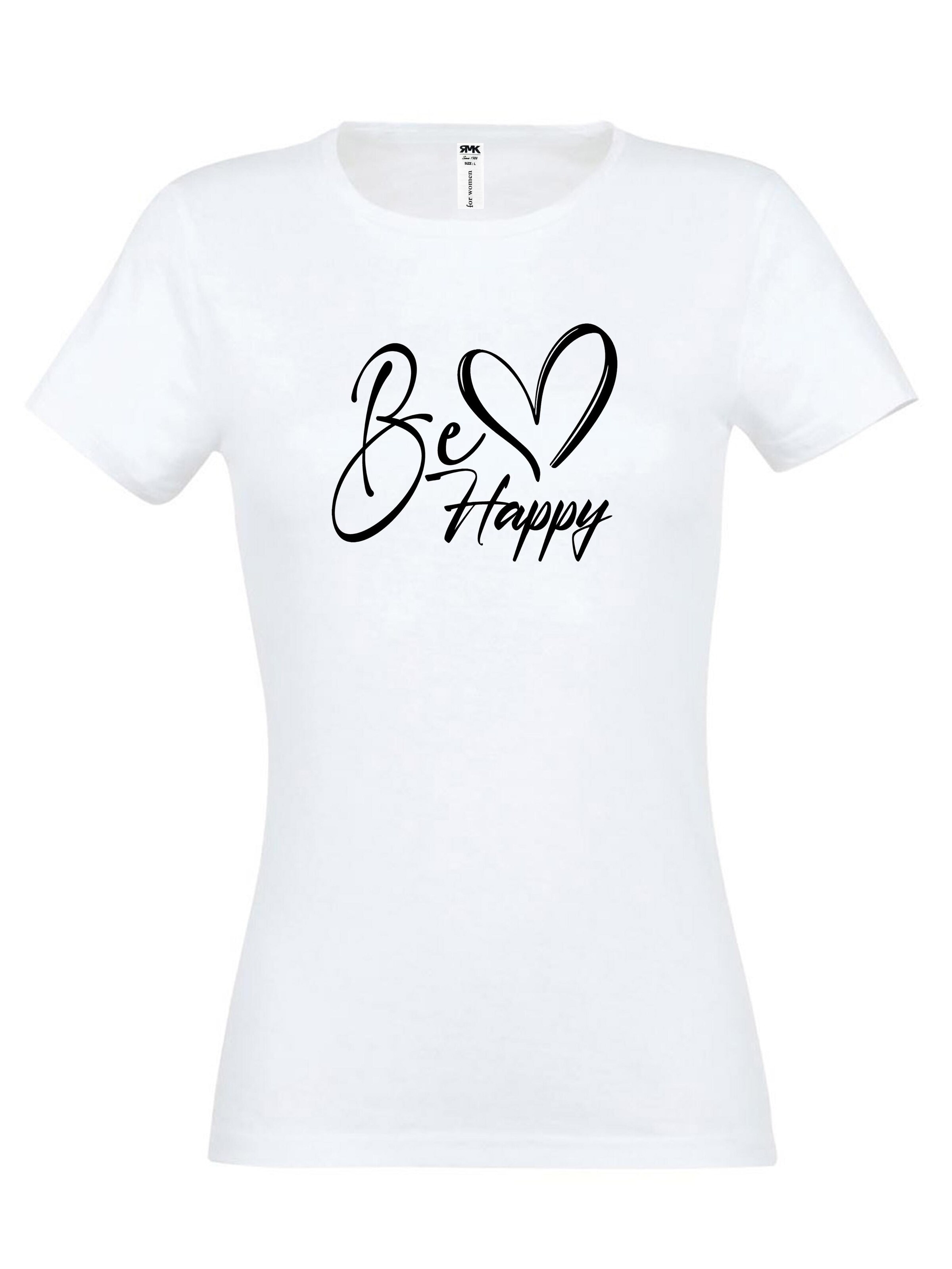 RMK Shirt 'Be Happy' in White: front