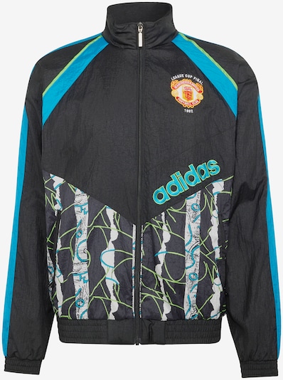ADIDAS PERFORMANCE Sportska jakna 'Manchester United 90' veličine S u azur / svijetlozelena / crna / bijela, Pregled proizvoda