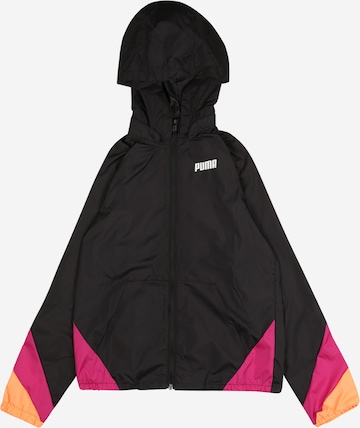 PUMA Athletic Jacket in Black: front