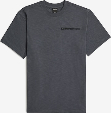 G-STAR Shirt 'Distressed Zip Pocket T-Shirt' in Grijs: voorkant