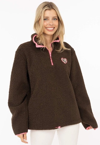 Zwillingsherz Sweatshirt in Brown: front