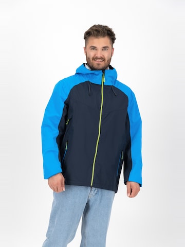 KILLTEC Outdoorová bunda 'Funktionsjacke KOS 38 Herren Outdoorjacke Regenjacke Kapuze' – modrá: přední strana