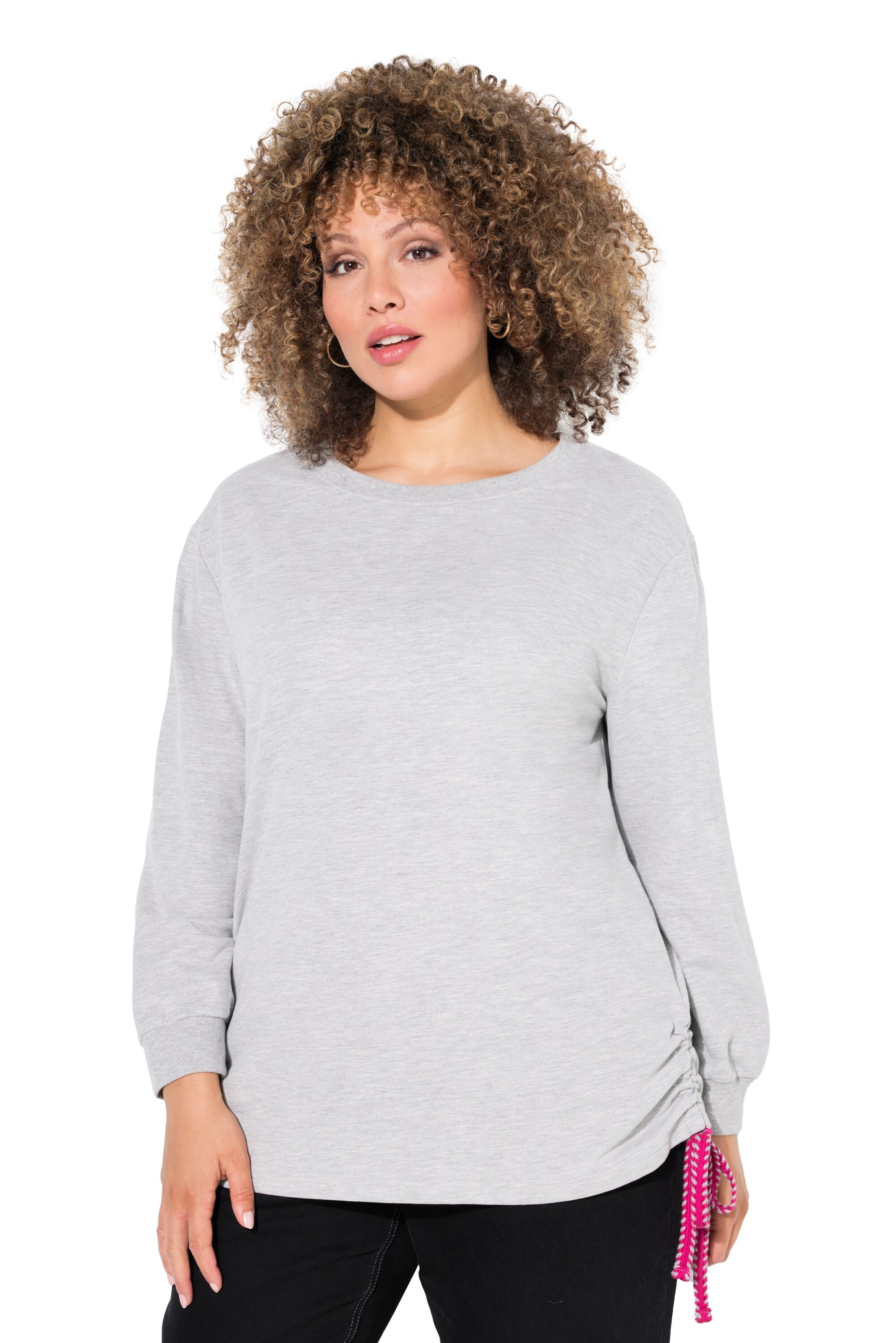 Ulla Popken Sweatshirt in Grijs: voorkant