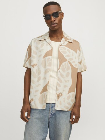 JACK & JONES Comfort fit Overhemd in Beige: voorkant