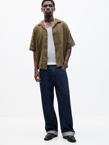 Pull&Bear Comfort Fit Košeľa - Zelená
