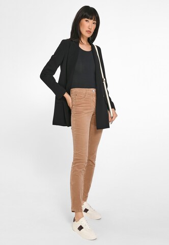 Basler Slimfit Broek in Beige: voorkant