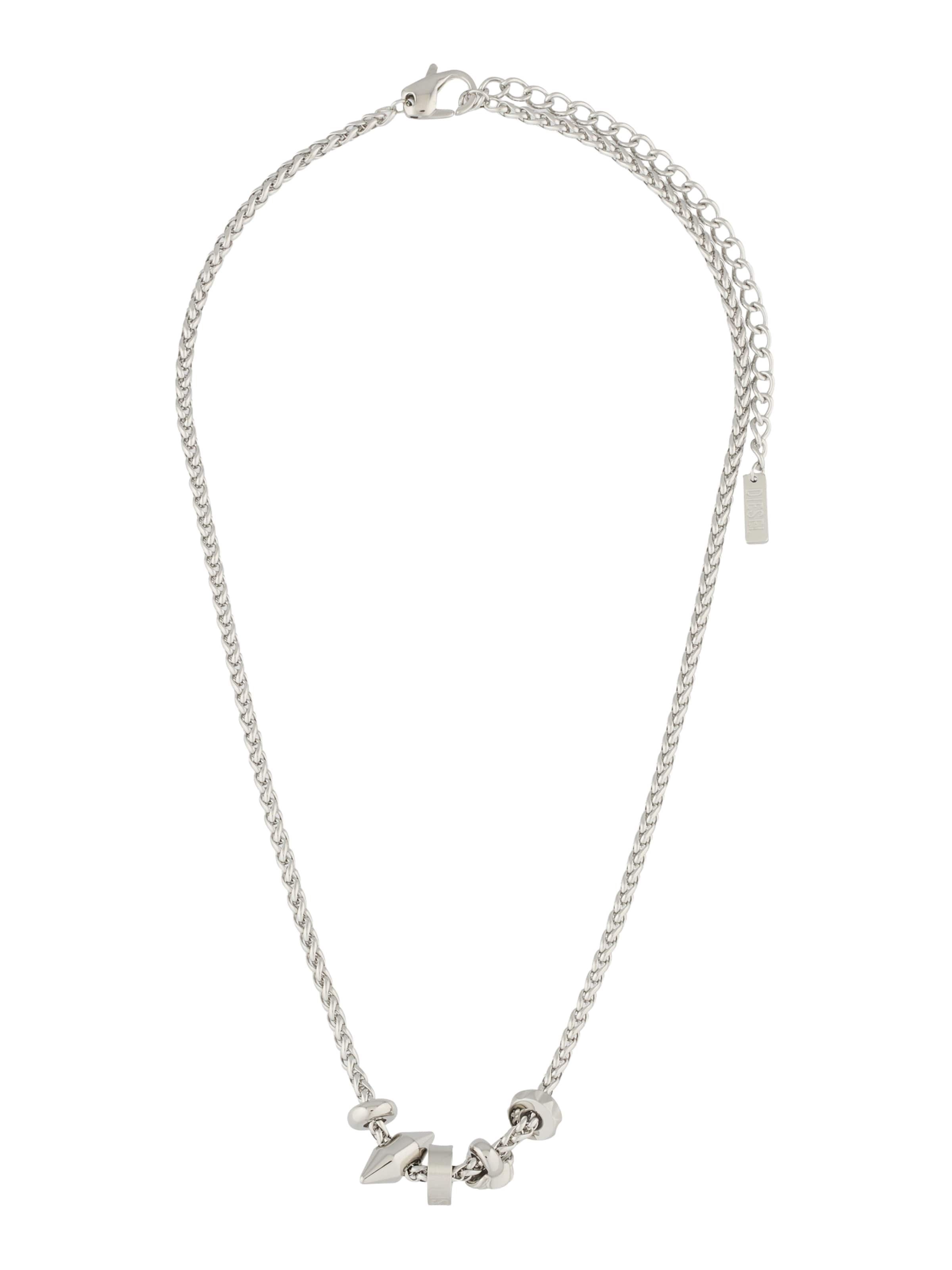 Lanțuri 'Na' de la DIESEL pe argintiu: față