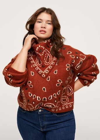 MANGO Oversized Sweater in Brown: front