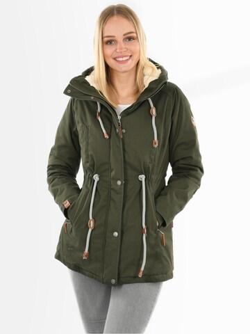 NAVAHOO Winterjas 'Ireliaa' in Groen: voorkant