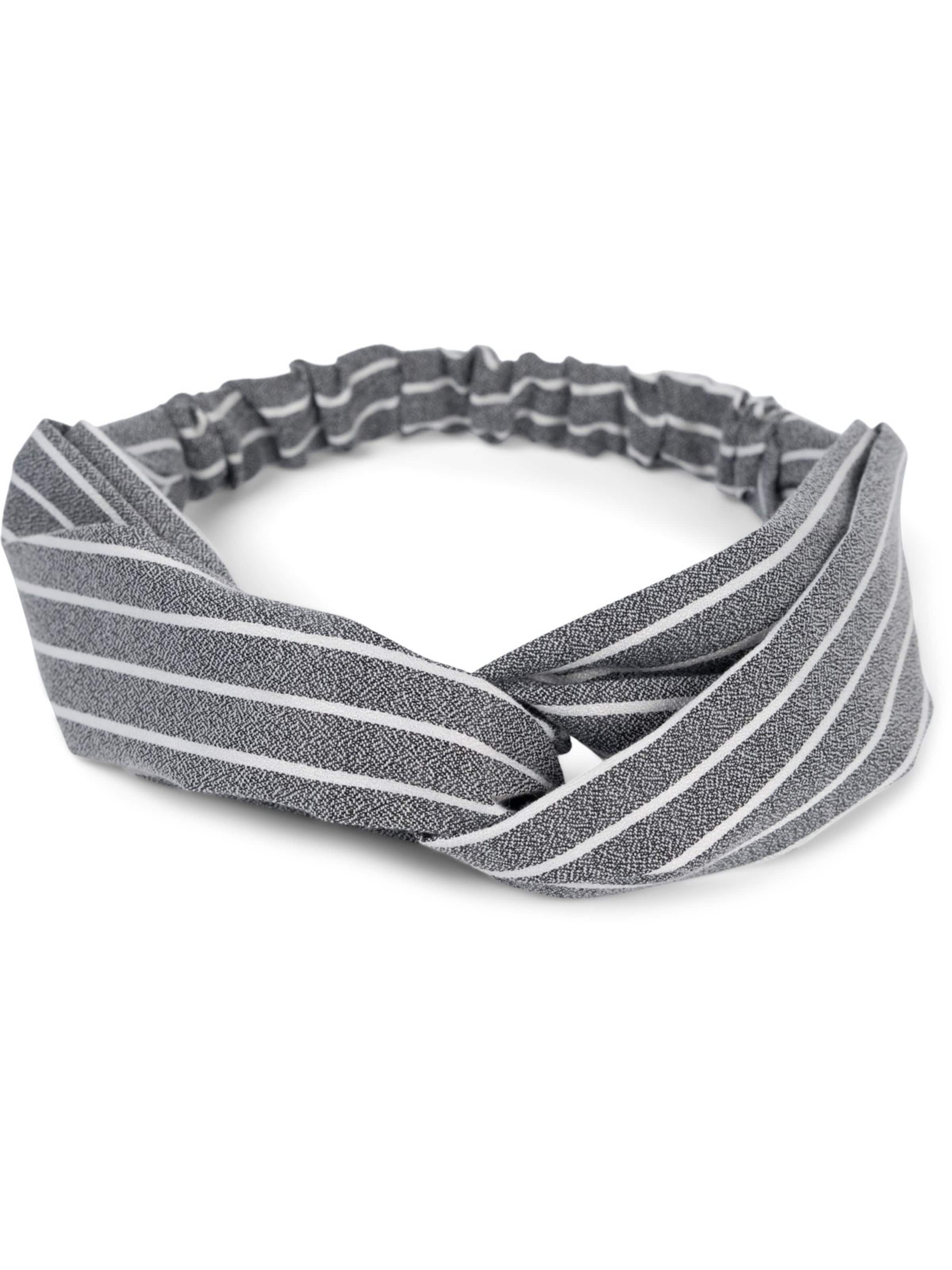 styleBREAKER Haarschmuck 'Haarband mit Streifen Muster und Twist Knoten'‌‌‌‌ in Schwarz: Vorderseite