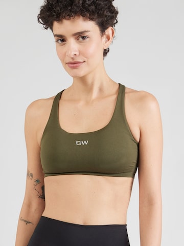 ICANIWILL Bustier Športni nederček | zelena barva: sprednja stran