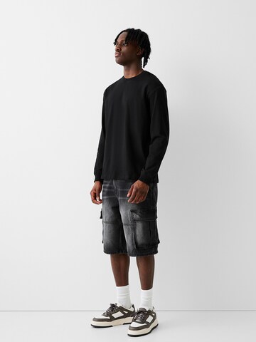 Bershka Loosefit Cargo farmer - fekete