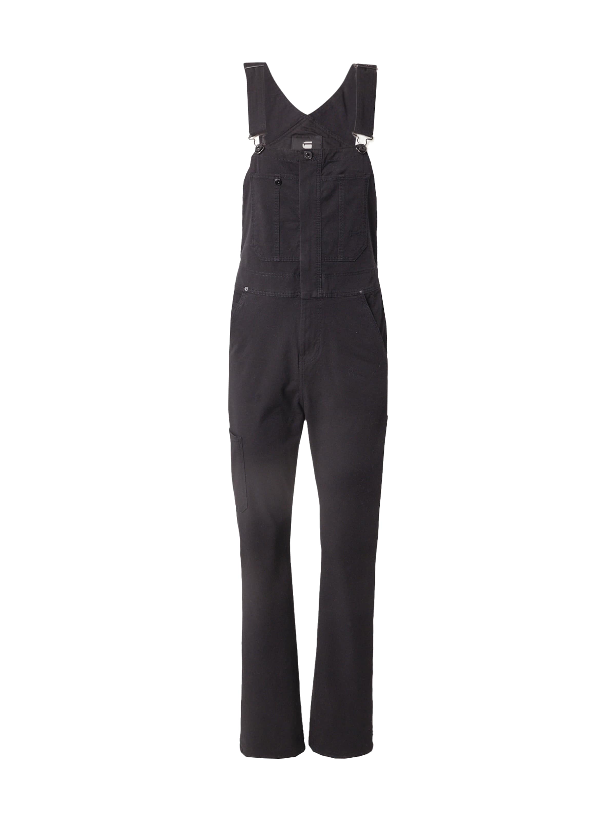 regular Pantaloni con pettorina di G-STAR in nero: frontale