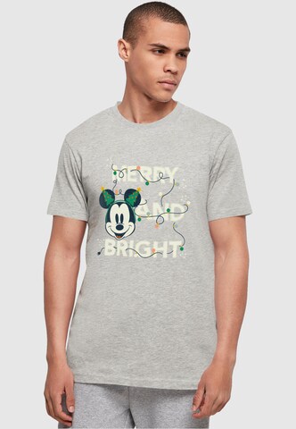 ABSOLUTE CULT Shirt 'Mickey Mouse - Merry And Bright' in Grijs: voorkant