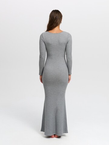 cfab (formerly creamy fabrics) Kleid 'Ribbed Long Sleeve Maxikleid'‌ in Grau