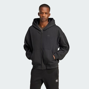ADIDAS ORIGINALS Sweat jacket 'Premium Essentials' in Black: front
