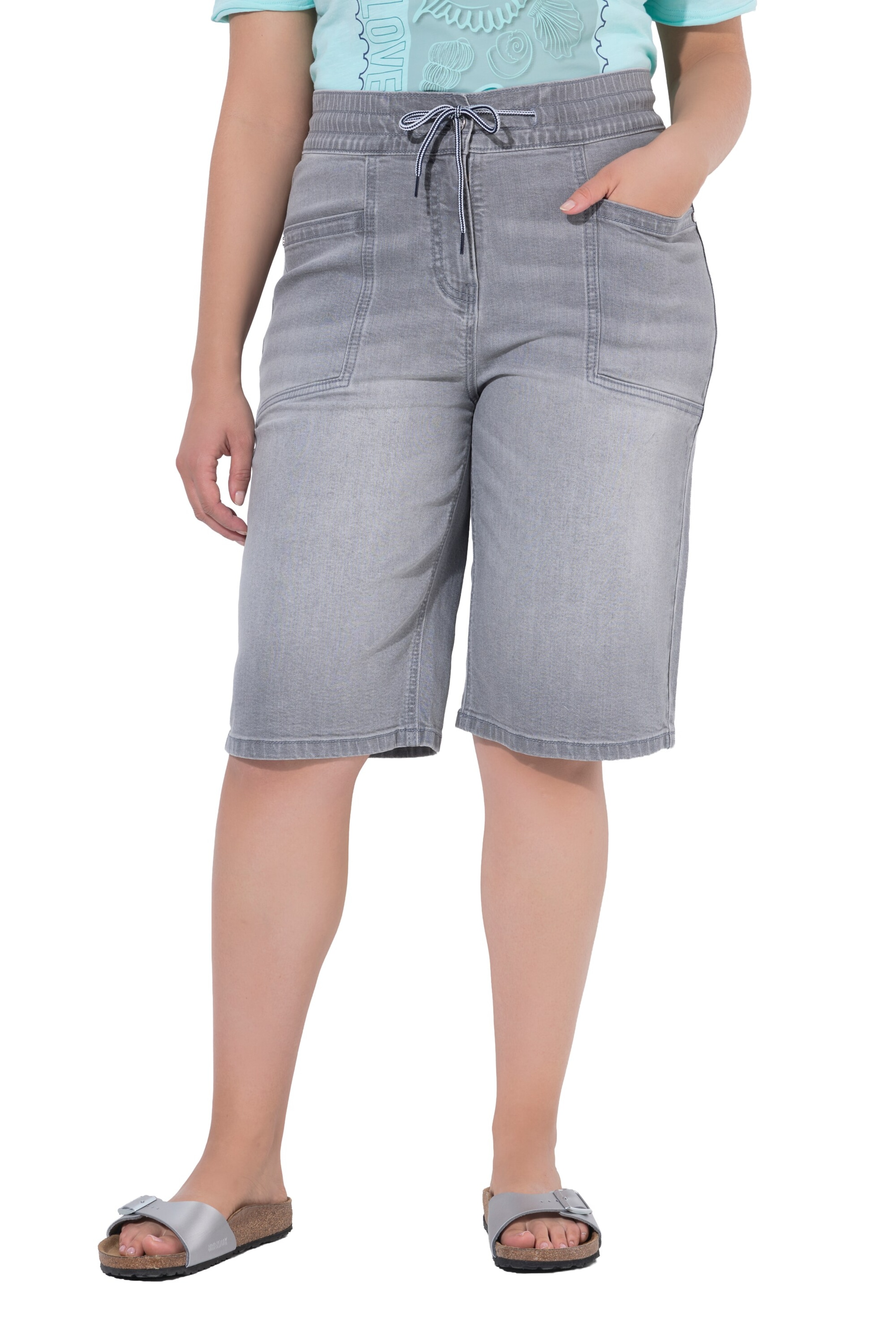 Ulla Popken Regular Jeans in Grijs: voorkant