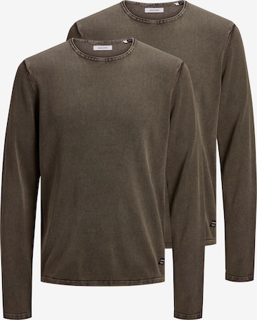JACK & JONES Sweater 'Leo' in Brown: front