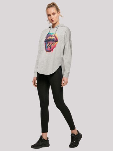 Sweat-shirt 'Drooling Lips' F4NT4STIC en gris