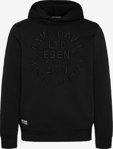 CAMP DAVID Sweatshirt in Black: front