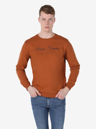 Colin's Sweat-shirt en bleu / orange foncé, Vue avec produit