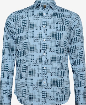 Coupe regular Chemise 'Carlos' Campus Sutra en bleu : devant