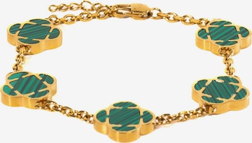 Eternal Armband 'Malachit Clover' in Gold: Vorderseite