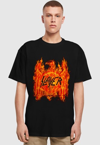 Merchcode T-Shirt 'Slayer - Flaming Eagle' in Schwarz: Vorderseite