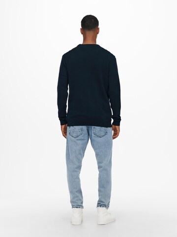 Only & Sons - Regular Fit Pullover 'Alex' em azul