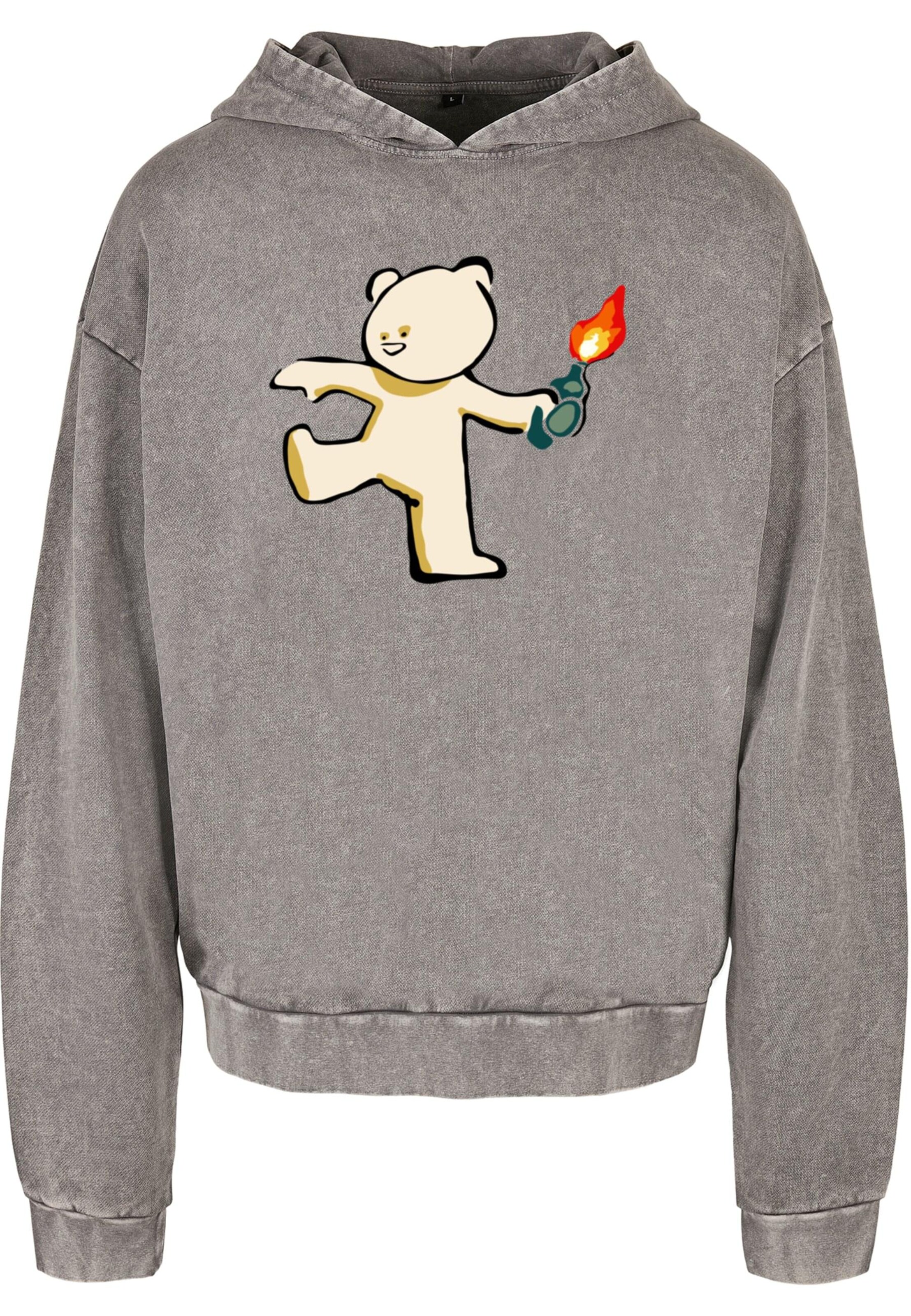 Merchcode Sweatshirt 'Molotov Teddy' in Grau: Vorderseite