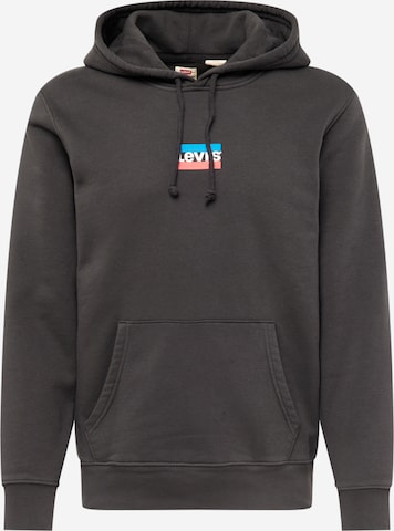 LEVI'S ® Sweatshirt 'Standard Graphic Hoodie' in Zwart: voorkant