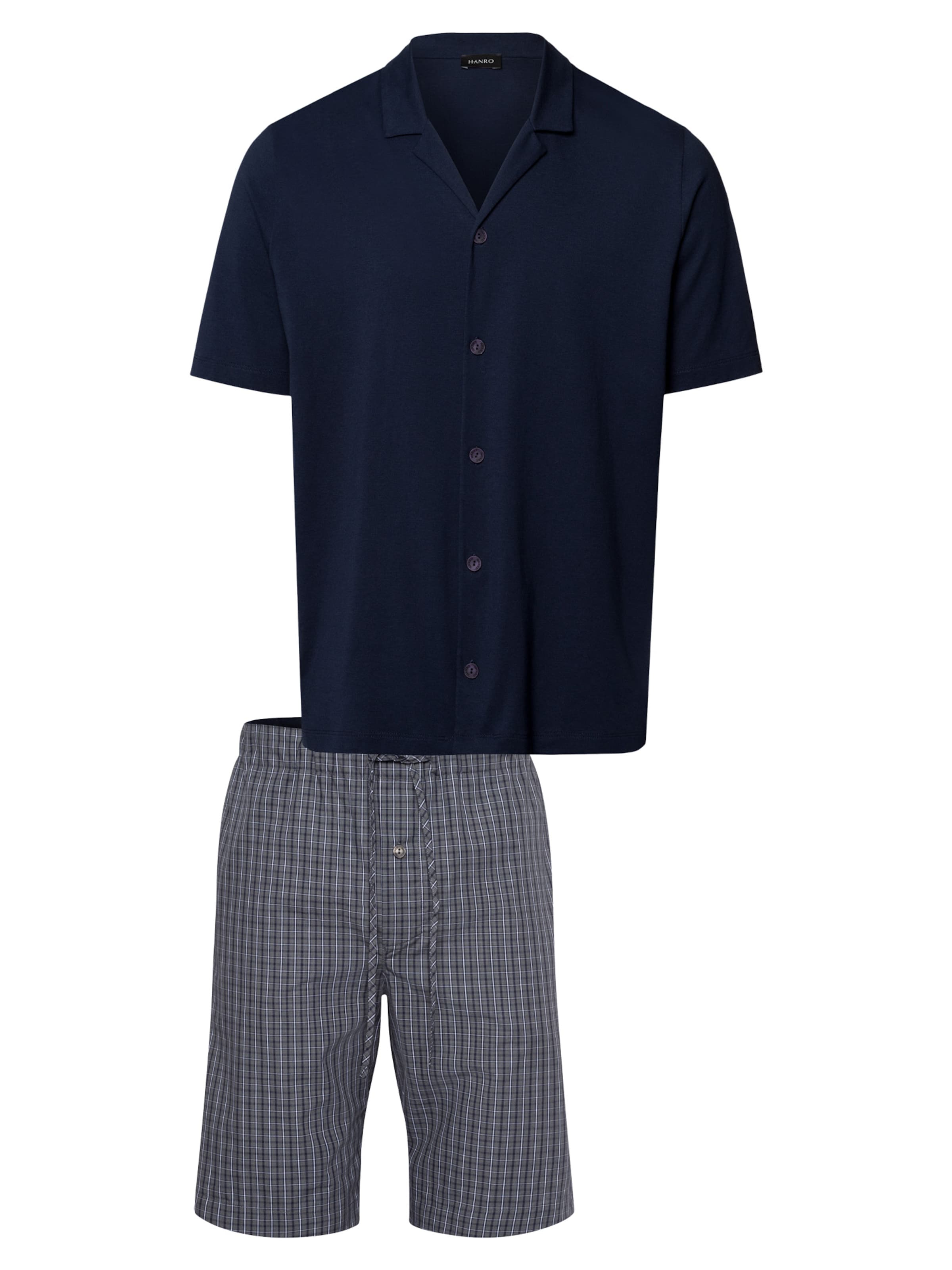 Hanro Pajama short 'Night & Day' in Blue: front