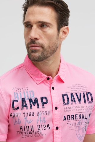 CAMP DAVID Regular fit Button Up Shirt in Pink