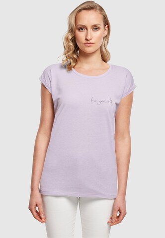 Merchcode T-Shirt 'Love Yourself' in Lila: predná strana