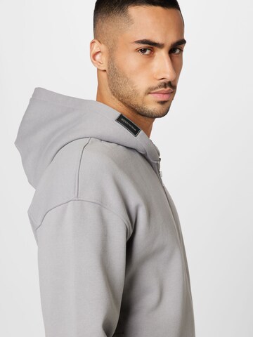 TOM TAILOR DENIM Zip-Up Hoodie in Grey