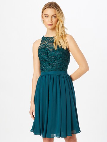 mascara Cocktail Dress in Blue: front