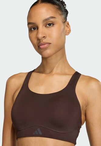 Bustier Soutien-gorge de sport 'Optime' ADIDAS PERFORMANCE en marron : devant