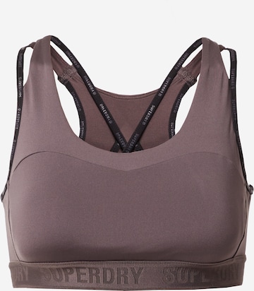 Superdry - Sujetador deportivo en gris: frente