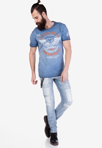 CIPO & BAXX Slimfit Jeans 'Patched' in Blauw