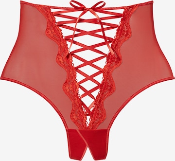 PETITE FLEUR GOLD Crotchless Lingerie in Red: front