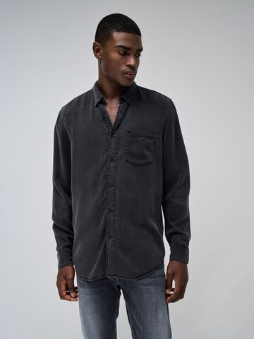 Coupe regular Chemise Salsa Jeans en gris : devant