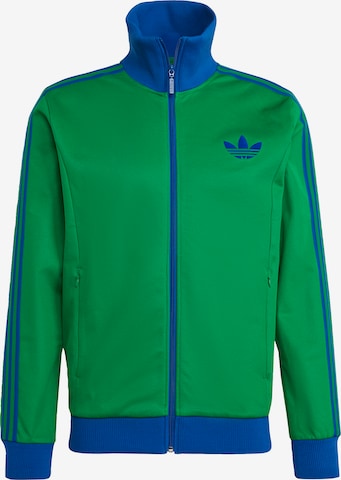 ADIDAS ORIGINALS Between-Season Jacket 'Adicolor 70S Striped' in Green: front