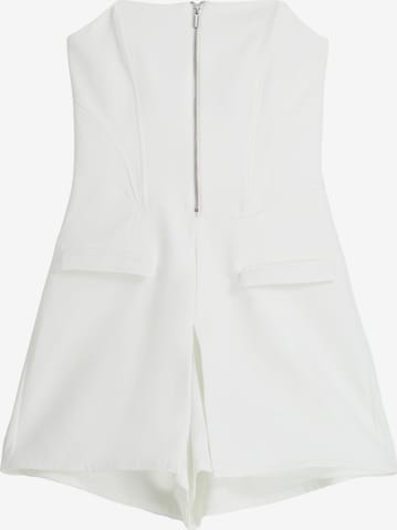 Bershka Jumpsuit in White: front
