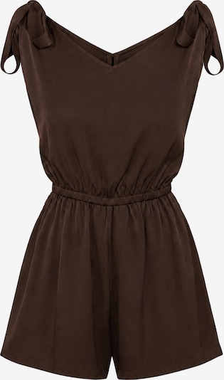 REGINA FASHION Kombinezons 'Tie-Shoulder V-Neck Playsuit (Mate)' pieejams S/Klasisks piegriezums, krāsa - tumši brūns, Preces skats