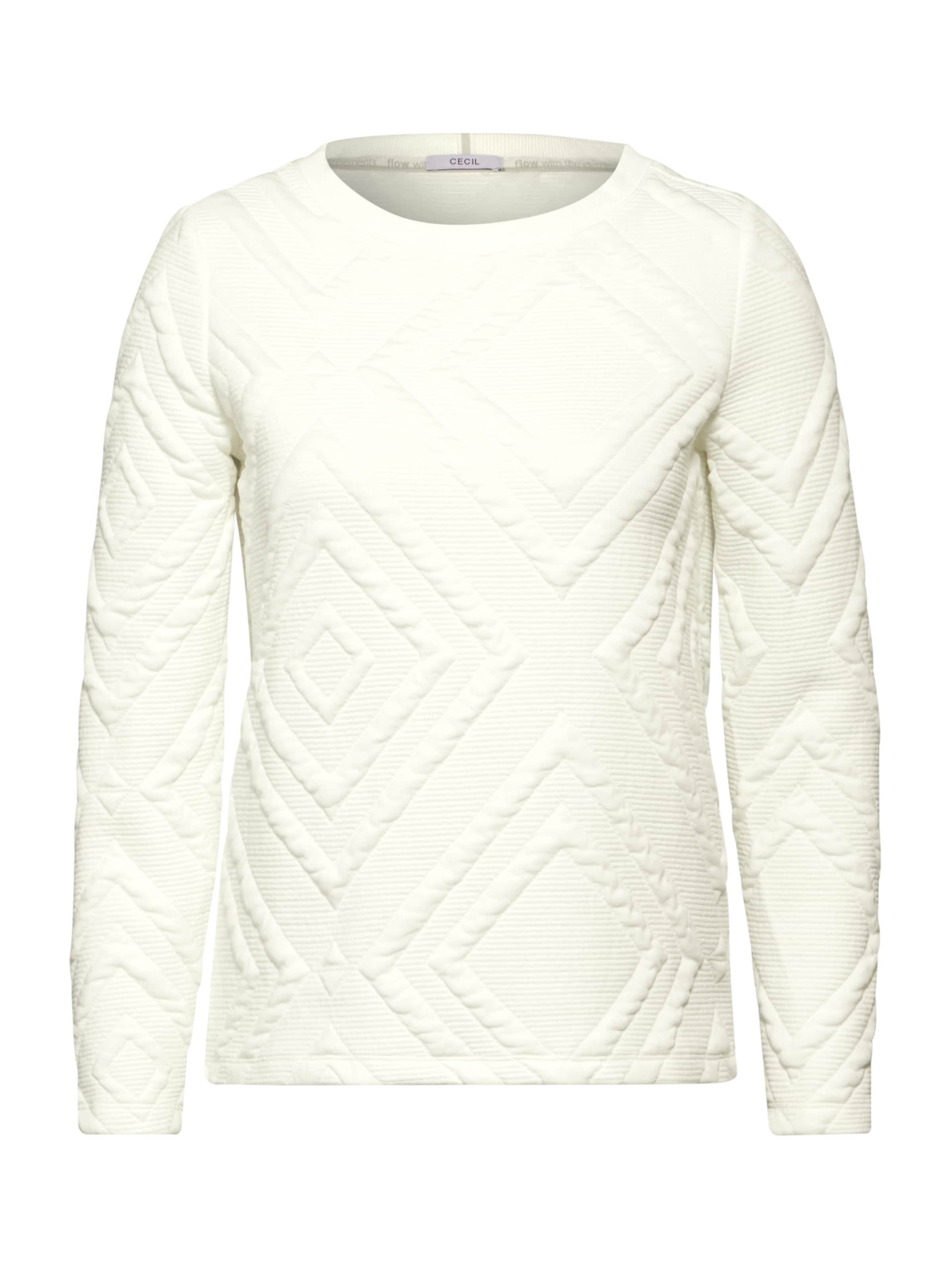 CECIL Sweatshirt in Natural White ABOUT YOU